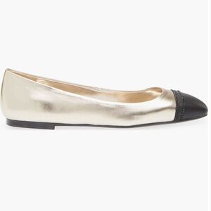 KARL LAGERFELD Paris Zayne Gold & Black Ballet Flats Size 11